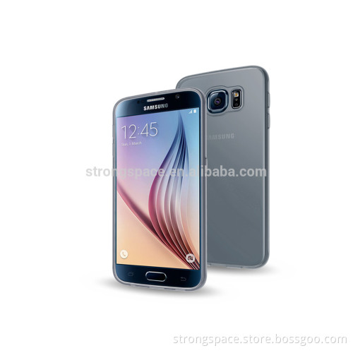2015 Hot selling Colorful TPU Transparent Silicom Silicon Gel case cover for Galaxy S6 - Black